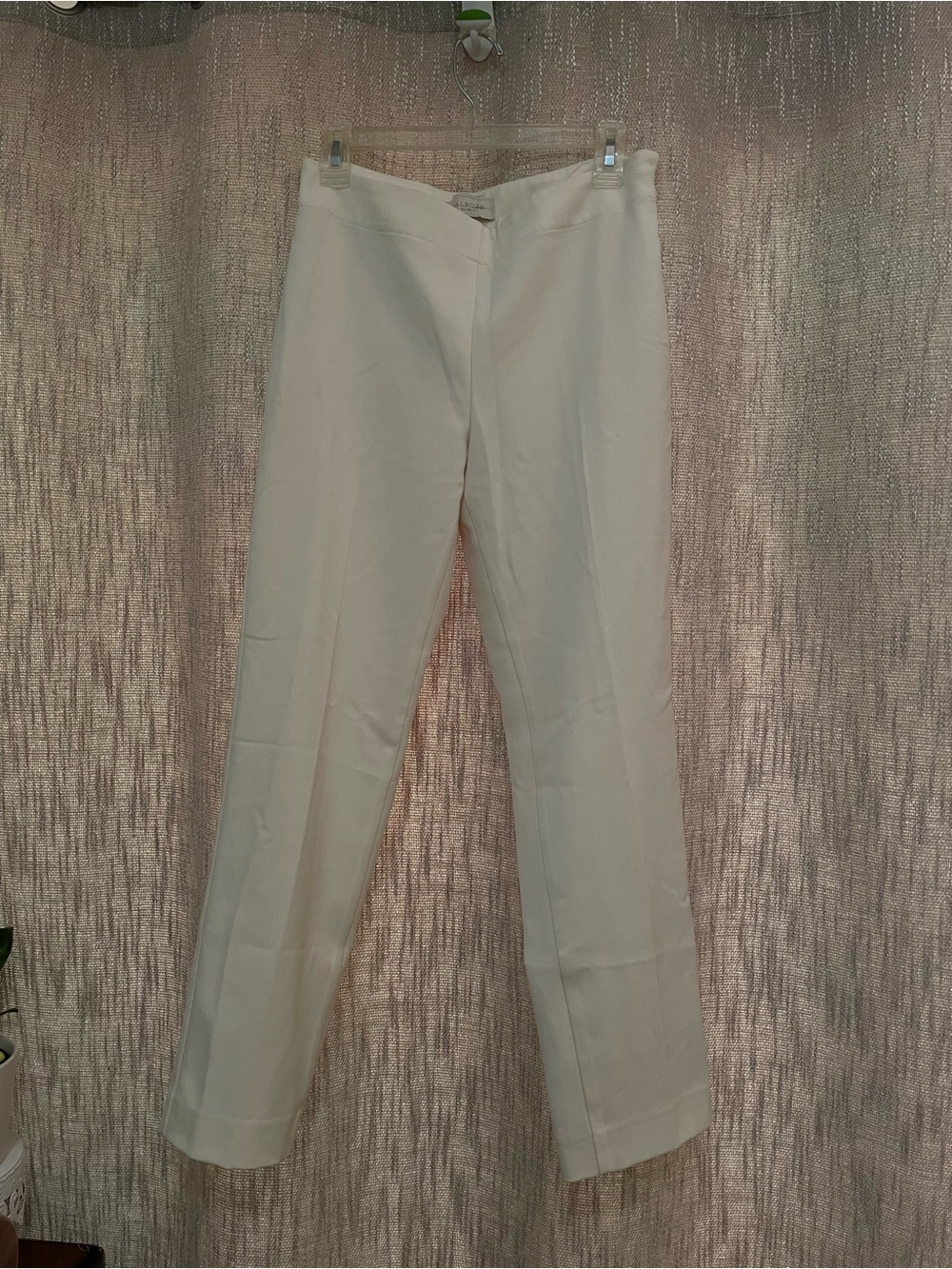 Cream/white Straight-Leg Women's Dress Pants petite
